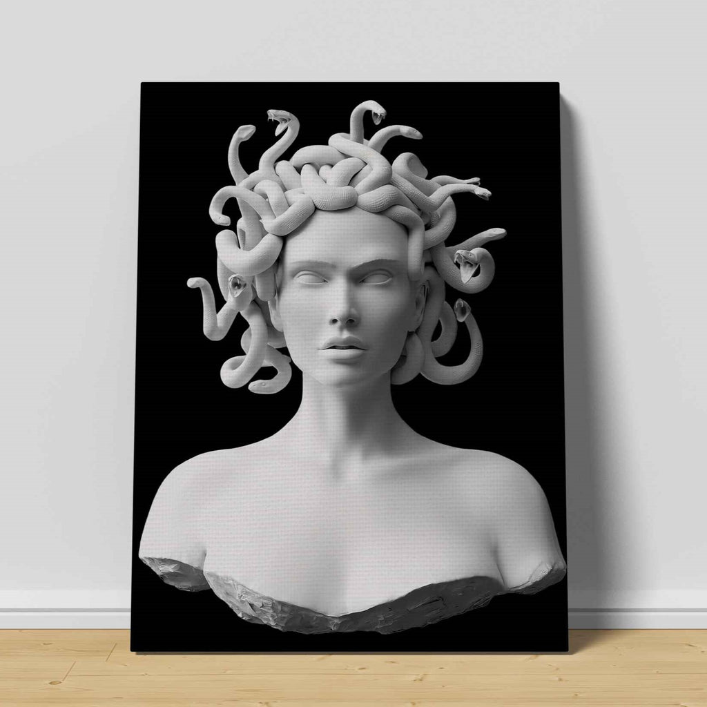 Medusa Canvas Wall Art Print | Canvas wall art print by Wall Nostalgia. Custom Canvas Prints, Made in Calgary, Canada | Large canvas prints, framed canvas prints, Medusa print, medusa wall art, medusa canvas art, medusa canvas print, trendy wall art canada, canvas wall art canada, canvas prints canada, mythological art