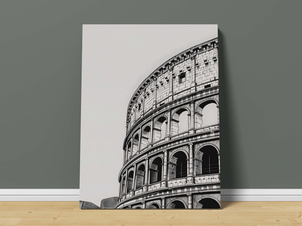 Rome Colosseum Line Art Canvas Print, Minimalist Line Art Print Canada | Canvas wall art print by Wall Nostalgia. Custom canvas prints, large canvas prints, framed canvas prints, Italy Canvas Art, Line Art Print, Colosseum art, Line art canvas, Minimalist canvas wall art, Minimalist print, Rome Art, Italy Print Canvas