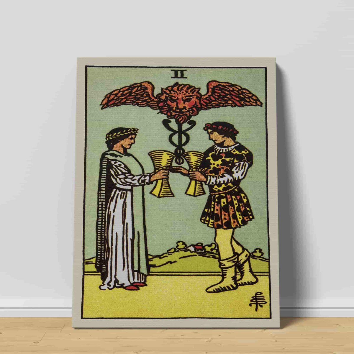Two of Cups Tarot Card Canvas Print - Tarot Card Canvas Art Canada ...