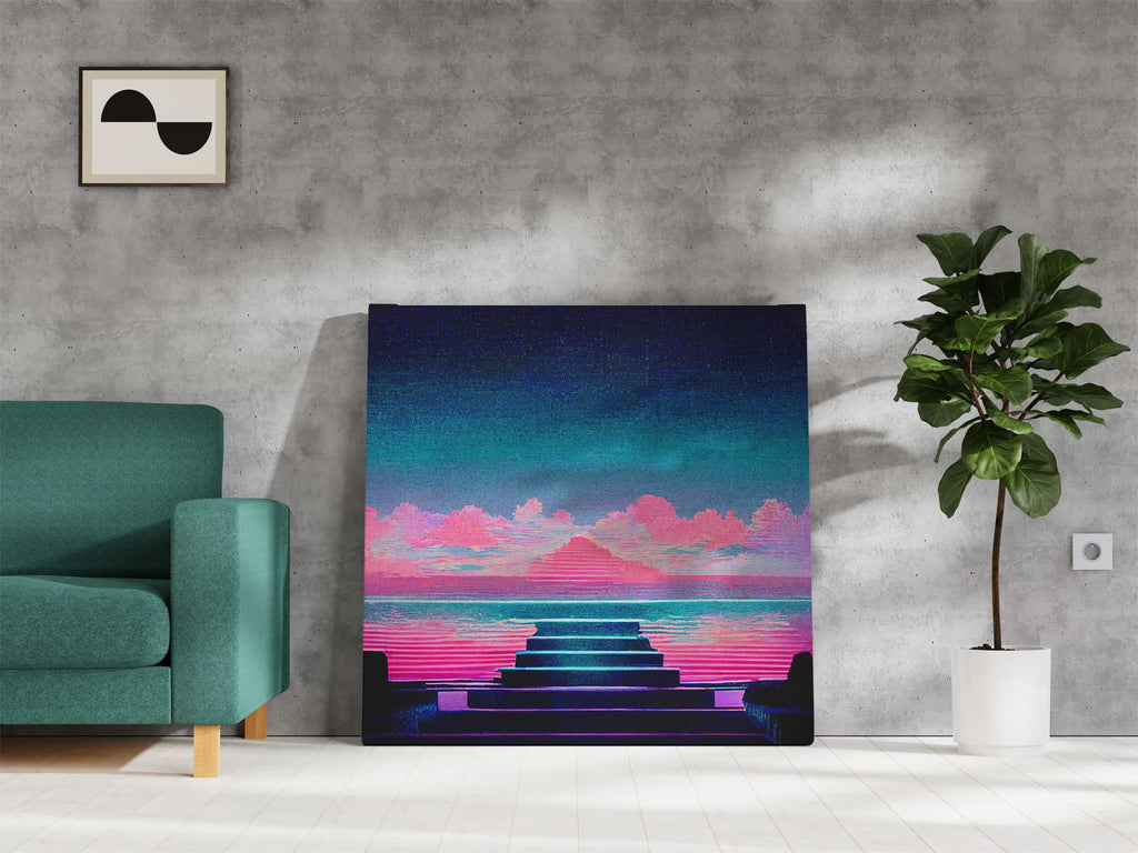 Retro Dreams Print | Canvas wall art print by Wall Nostalgia. Custom Canvas Prints, Made in Calgary, Canada | Large canvas prints, canvas wall art canada, canvas prints canada, canvas art canada, synthwave aestehetic, retrowave art, retrowave aesthetic, vaporwave art, vaporwave aesthetic, synthwave art prints canada