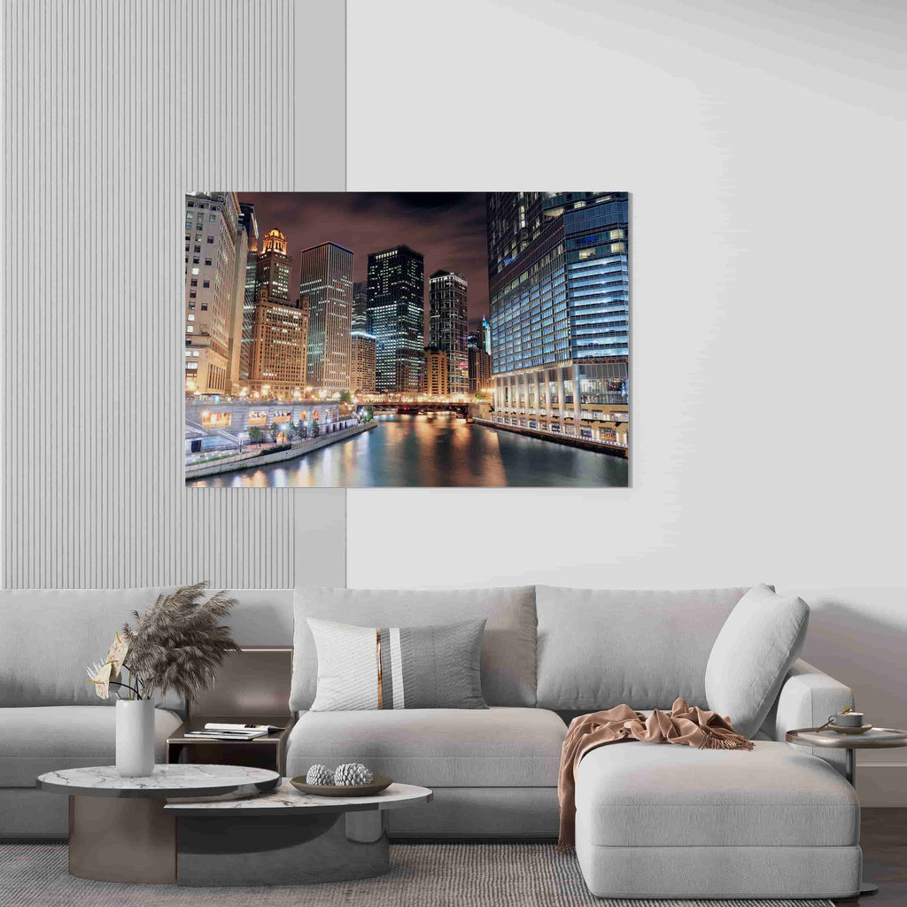 Chicago Canvas Print | Canvas wall art print by Wall Nostalgia. Custom Canvas Prints, Made in Calgary, Canada | Large canvas prints, framed canvas prints, Chicago Canvas Art, Chicago Canvas Print, Chicago Wall Art, Chicago Canvas, Chicago City Prints, Chicago City Canvas, Chicago Poster Art, Chicago City, Chicago Art