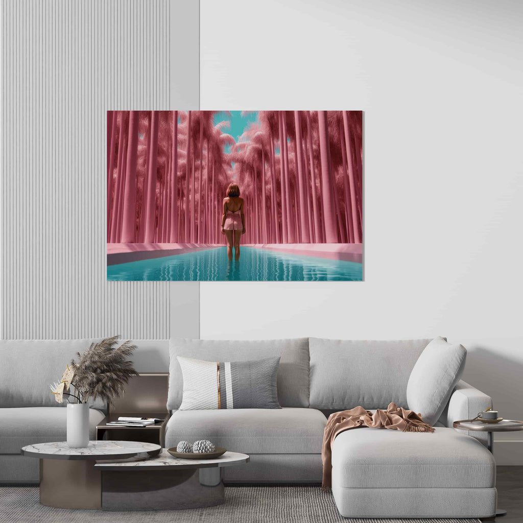 Pink Barbie Print | Canvas wall art print by Wall Nostalgia. Custom Canvas Prints, Made in Calgary, Canada | Large canvas prints, framed canvas prints, Barbie wall art, barbie art, trendy wall art canada, feminine wall art, Barbie wall art decor, barbie wall art print, barbie wall decor, pink wall art prints canada