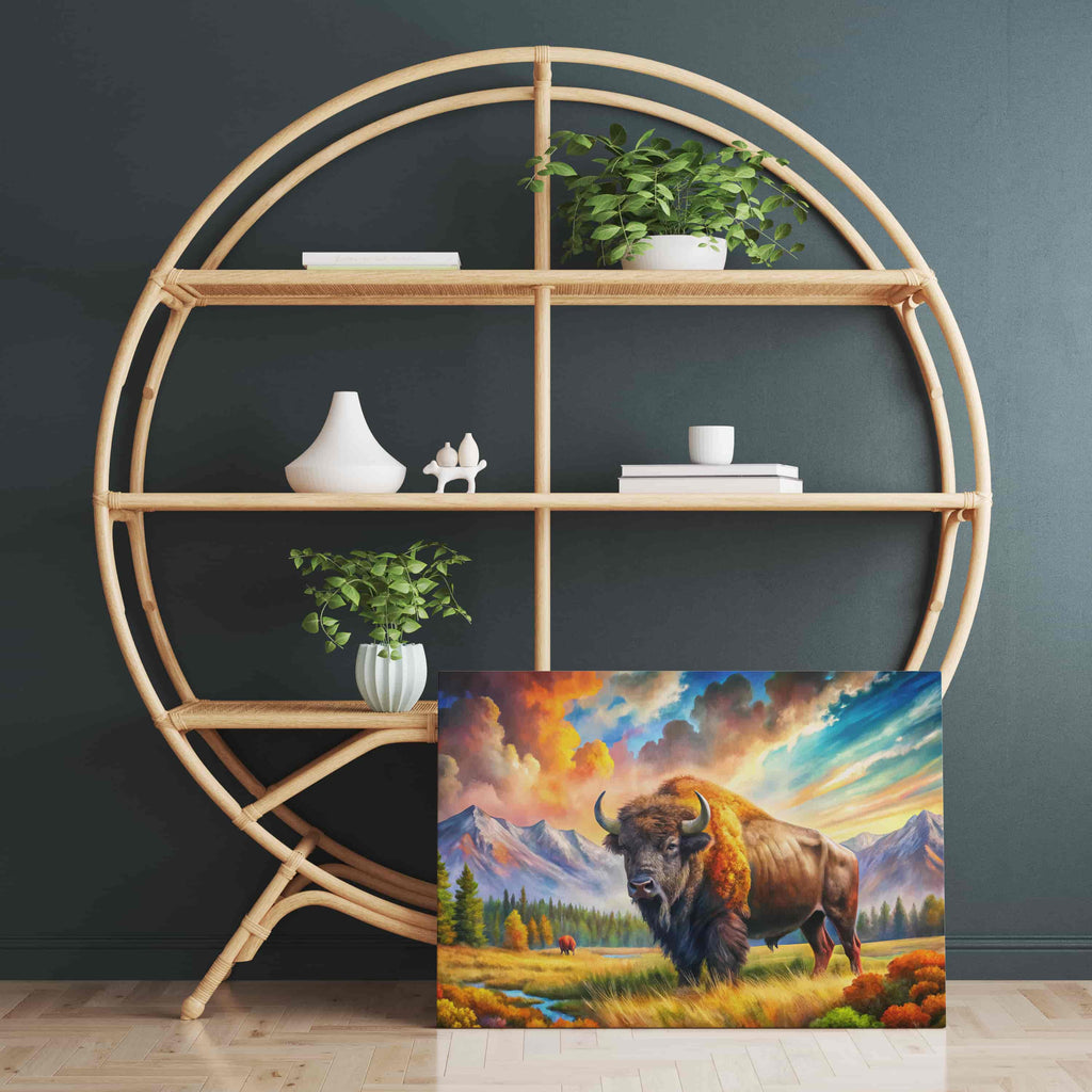 Wildlife Canvas Print  | Canvas wall art print by Wall Nostalgia. Custom Canvas Prints, Made in Canada | Wall Art Canada, Canvas Art Canada, Large canvas prints Canada, Wall Art for Living Room, Wall Art for Office, Wall Art for Bedroom, Canvas Prints Canada, Buffalo Canvas Art Prints Canada, Wildlife Art, Bison Art Prints, Rustic art prints for your home, mountain landscape wall art prints, buffalo wall art prints