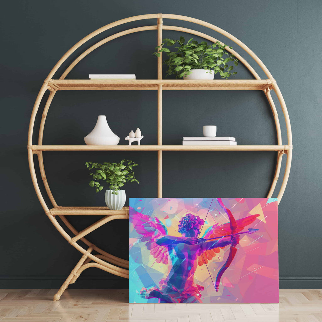 Cupid's Rush Dopamine Decor Art | Canvas wall art print by Wall Nostalgia. Custom Canvas Prints Made in Canada | Maximalist Wall Art Canada, Canvas Art Canada, Large canvas prints Canada, Wall Art for Living Room, Wall Art for Office, Wall Art for Bedroom, Canvas Prints Canada, Maximalist Wall Art Decor