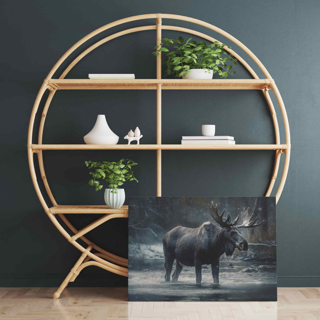 Moose Canvas Print | Canvas wall art print by Wall Nostalgia. Custom Canvas Prints, Made in Calgary, Canada | Large canvas print, framed canvas print, moose wall art, wildlife art print, wildlife wall art, moose canvas wall art, wildlife wall art canada, Moose art print, canvas wall art prints canada, canvas art prints