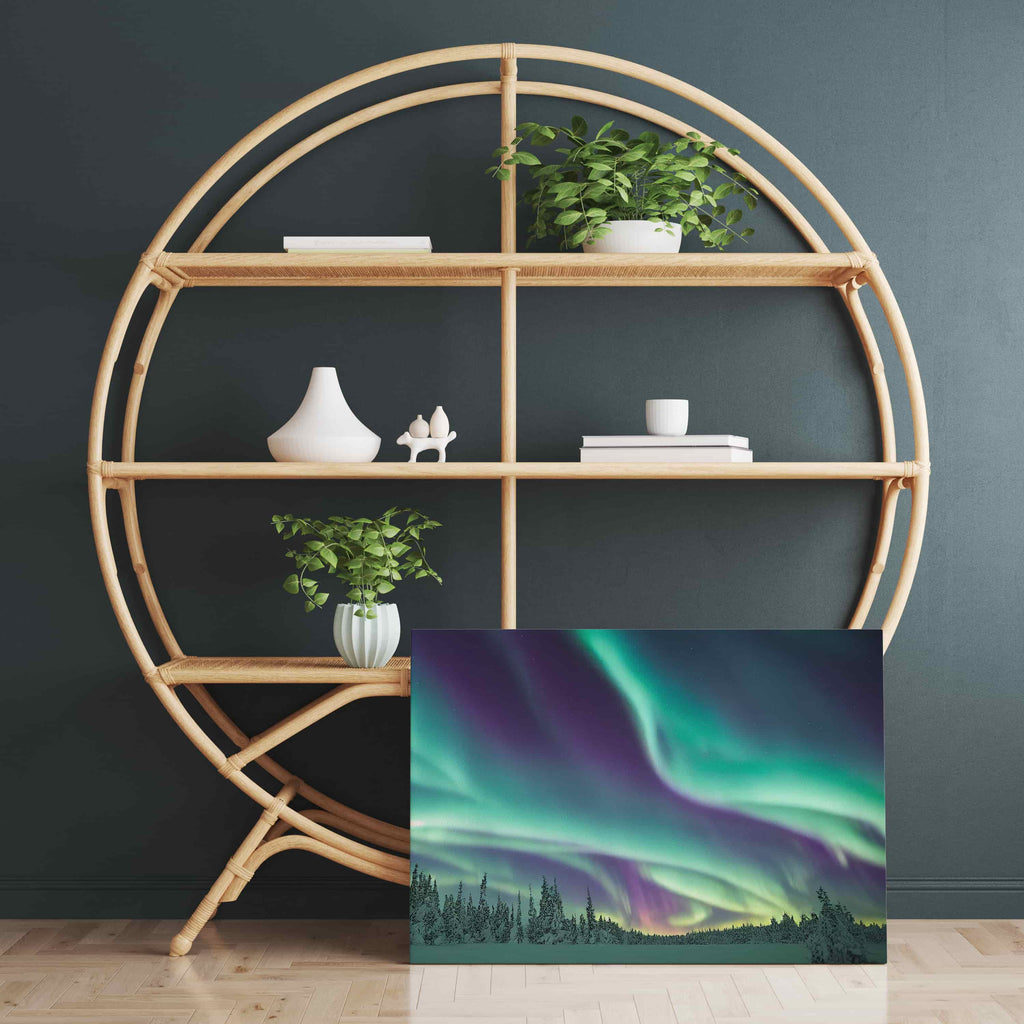 Aurora Borealis Print | Northern lights canvas wall art print by Wall Nostalgia. Custom Canvas Prints, Made in Calgary, Canada | Large canvas prints, framed canvas prints, Aurora Borealis wall art, Aurora Borealis canvas wall art print. Aurora Borealis canvas print, northern lights print, northern lights canvas print
