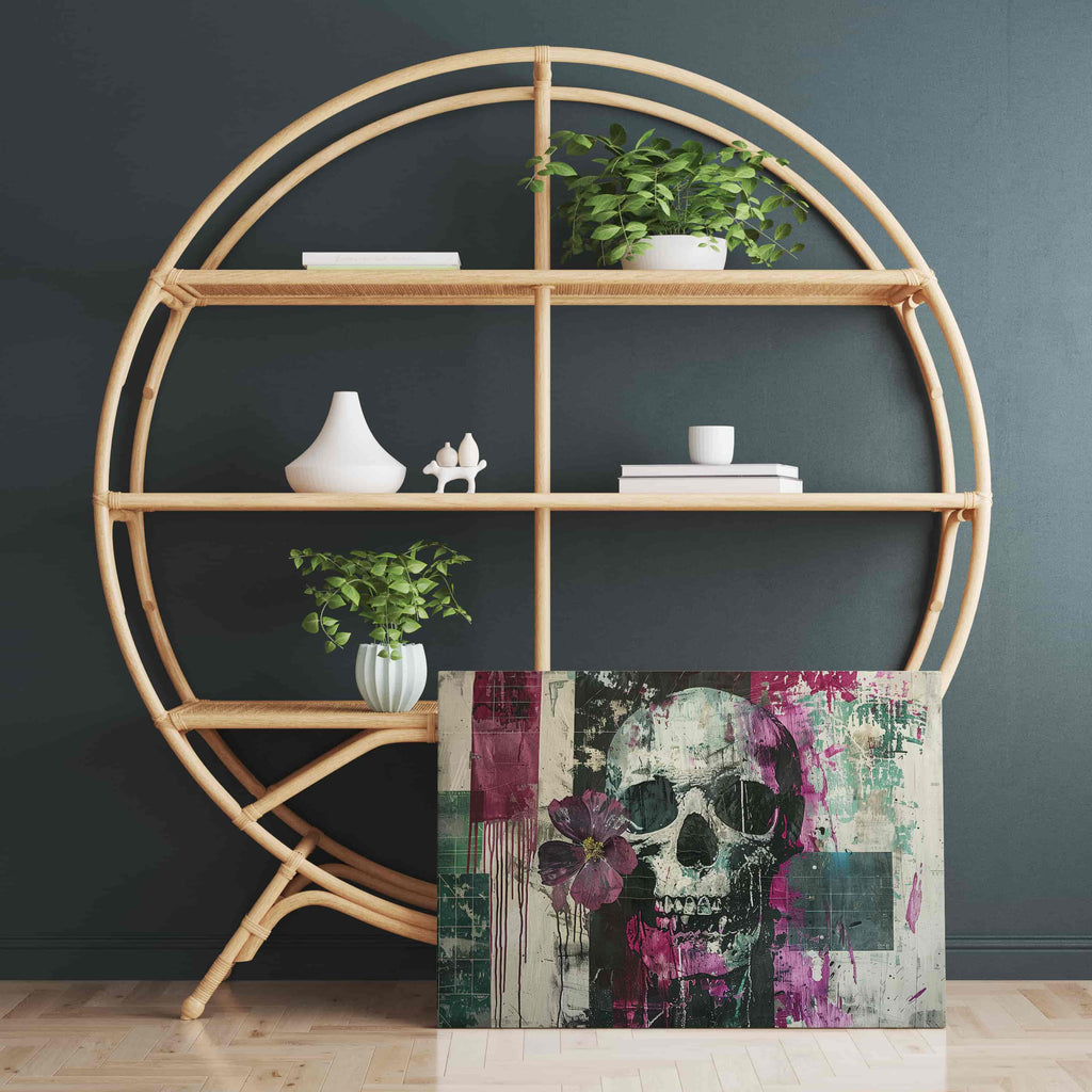 Skull Wall Art Print | Skull canvas wall art print by Wall Nostalgia. Custom Canvas Prints, Made in Canada | Wall Art Canada, Canvas Art Canada, Large canvas prints Canada, Wall Art for Living Room, Wall Art for Office, Wall Art for Bedroom, Canvas Prints Canada, skull wall decor. Skull Art Prints, Dark Wall Art Prints, Trendy Wall Art Canada, Unique Wall Art Prints, Flower Skull Art Print, Flower Skull Wall Art