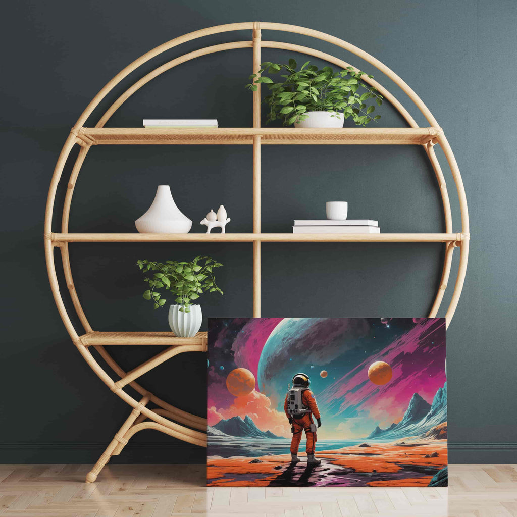 Space Exploration Canvas Wall Art Print | Canvas wall art print by Wall Nostalgia. Custom Canvas Prints, Made in Calgary, Canada | Astronaut wall art, space wall art, wall art for your living room, wall art for bedroom, wall art for office, wall art canada, canvas prints canada, art prints canada, large canvas prints canada