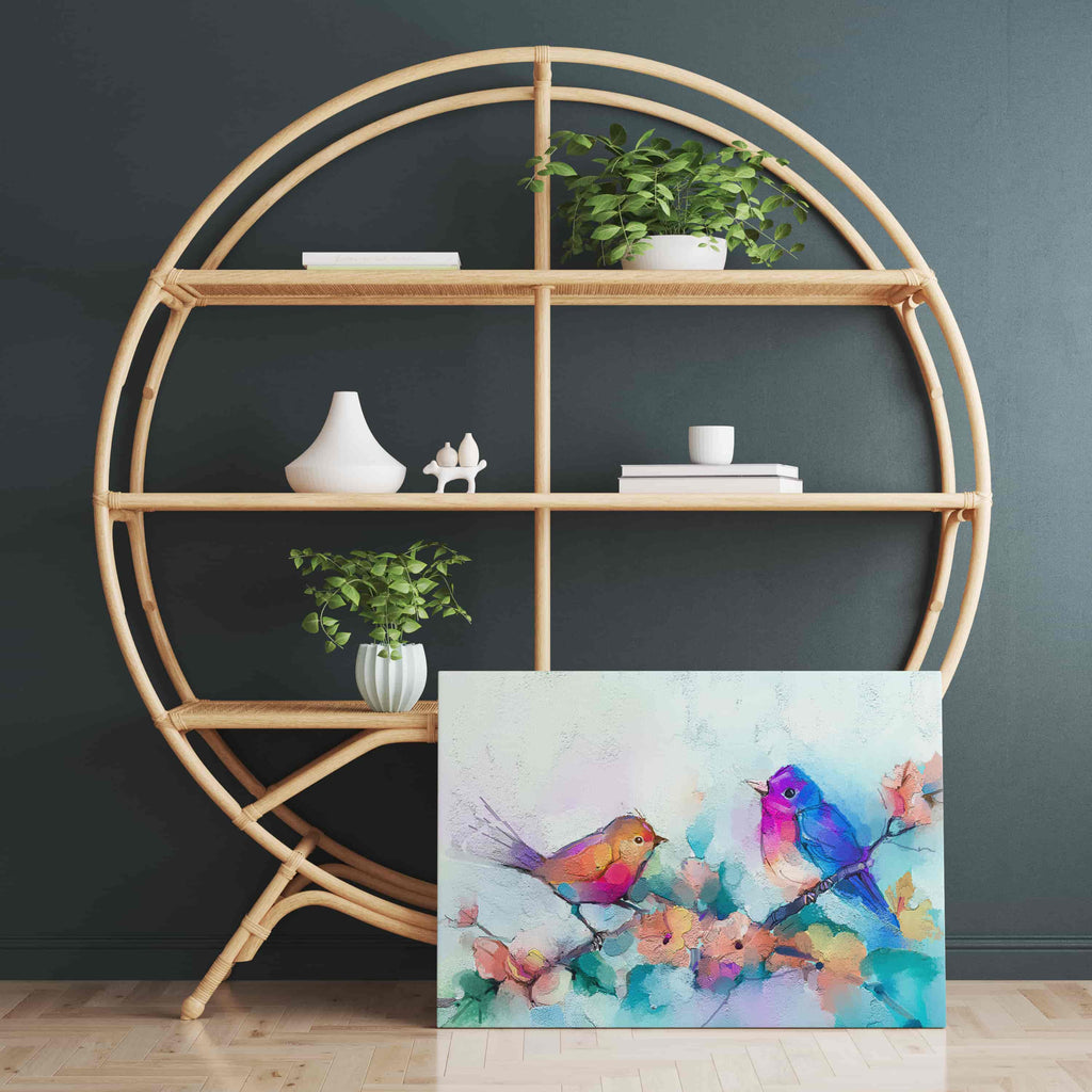 Summer Song Birds Canvas Art Print | Canvas wall art print by Wall Nostalgia. Custom Canvas Prints, Made in Calgary, Canada | Large canvas prints, framed canvas prints, wall art for living room, wall art for bedroom, wall art for office, canvas wall art canada, wall art prints canada, canvas prints canada