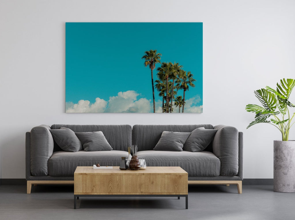 California Palm Trees Canvas Print | Canvas wall art print by Wall Nostalgia. FREE SHIPPING on all orders. Custom Canvas Prints, Made in Calgary, Canada, Large canvas prints, framed canvas prints, Canvas Wall Art Print, Palm Tree Wall Art, California Print, Palm Tree Canvas, Palm Tree Art Print, Palm Tree Wall Prints