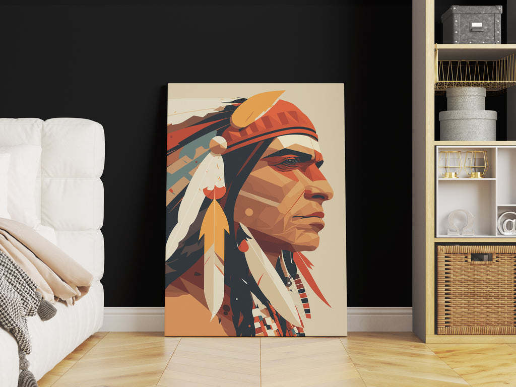 Native American Print | Canvas wall art print by Wall Nostalgia. FREE SHIPPING on all orders. Custom Canvas Prints, Made in Calgary, Canada | Large canvas prints, framed canvas prints, Native Art Print Canvas, Native Americans Wall Art, Native Americans Decor, Native Americans Art, Native Canvas Art, Native Chief Print