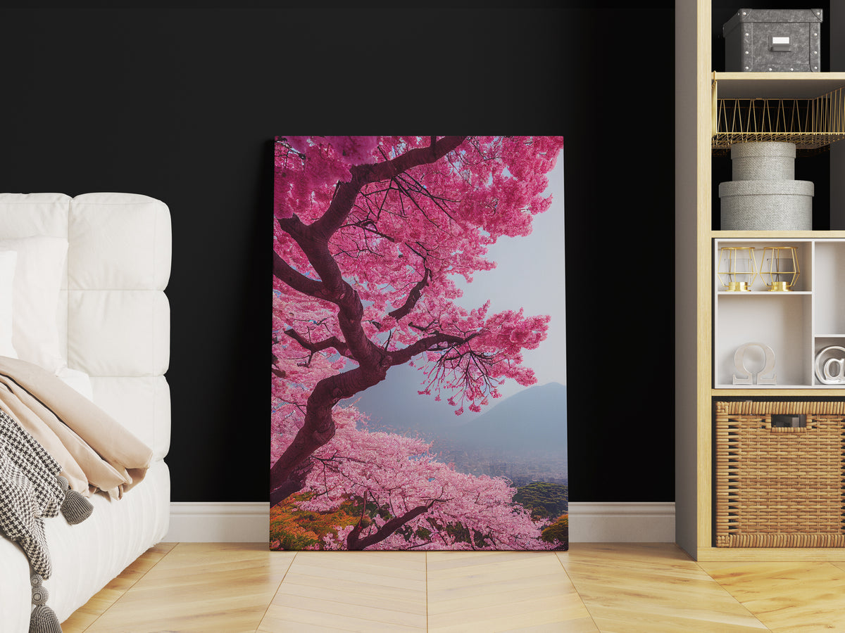 Cherry Blossom Tree Canvas Print, Cherry Blossom Print Wall Art Canada ...