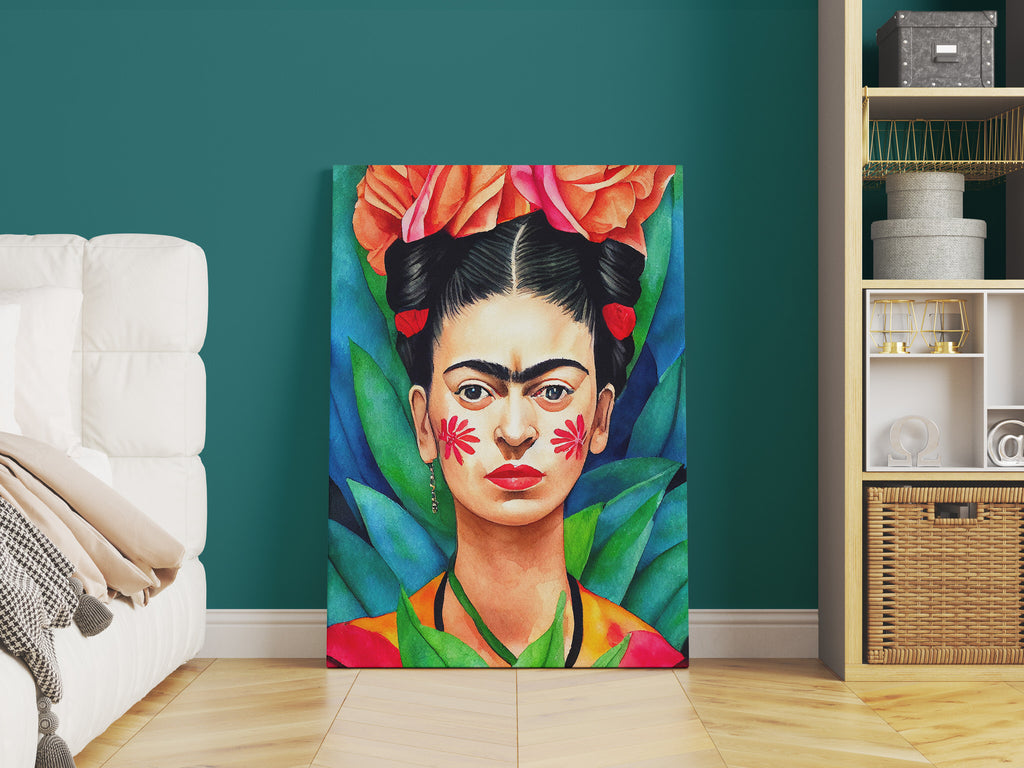 Frida Kahlo Canvas Wall Art Print | Canvas wall art print by Wall Nostalgia. FREE SHIPPING on all orders. Custom canvas art prints, Made in Calgary, Canada | Large canvas prints, framed canvas prints, Frida Kahlo Print, Frida Print, Frida Kahlo Art, Frida Khalo Print, Frida khalo art, Frida canvas art print canvas