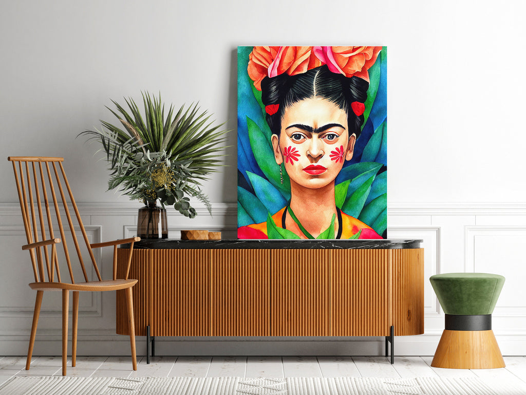 Frida Kahlo Canvas Wall Art Print | Canvas wall art print by Wall Nostalgia. FREE SHIPPING on all orders. Custom canvas art prints, Made in Calgary, Canada | Large canvas prints, framed canvas prints, Frida Kahlo Print, Frida Print, Frida Kahlo Art, Frida Khalo Print, Frida khalo art, Frida canvas art print canvas