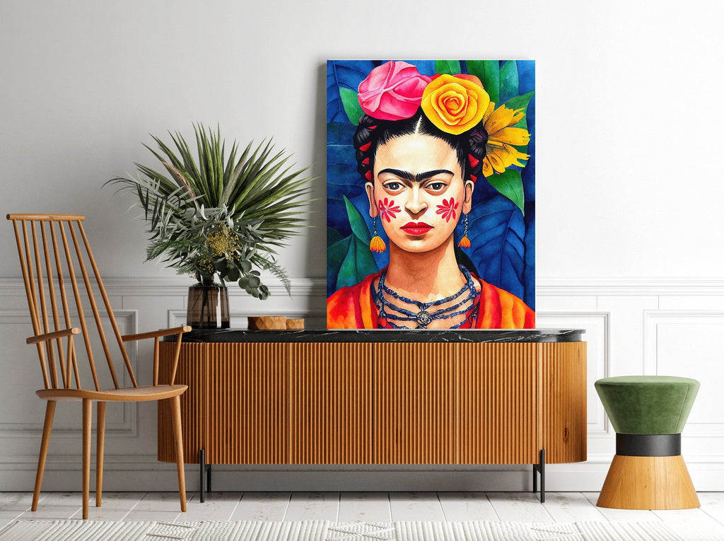 Frida Kahlo Print | Canvas wall art print by Wall Nostalgia. FREE SHIPPING on all orders. Custom Canvas Prints, Made in Calgary, Canada | Large canvas prints, framed canvas prints, Frida Canvas Print | Canvas wall art, Frida print, Frida wall art, Frida Art Print, Frida Khalo print, Frida Khalo art, Frida kahlos print