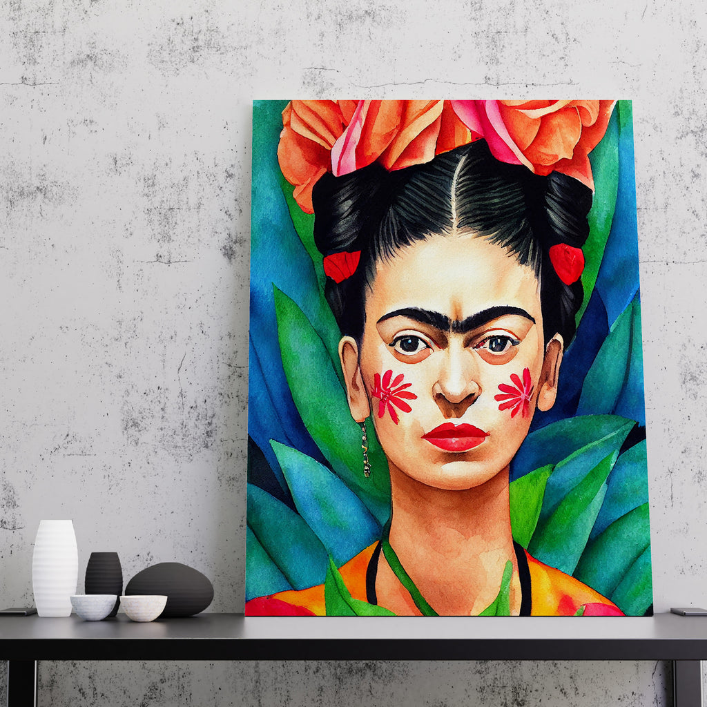 Frida Kahlo Canvas Wall Art Print | Canvas wall art print by Wall Nostalgia. FREE SHIPPING on all orders. Custom canvas art prints, Made in Calgary, Canada | Large canvas prints, framed canvas prints, Frida Kahlo Print, Frida Print, Frida Kahlo Art, Frida Khalo Print, Frida khalo art, Frida canvas art print canvas