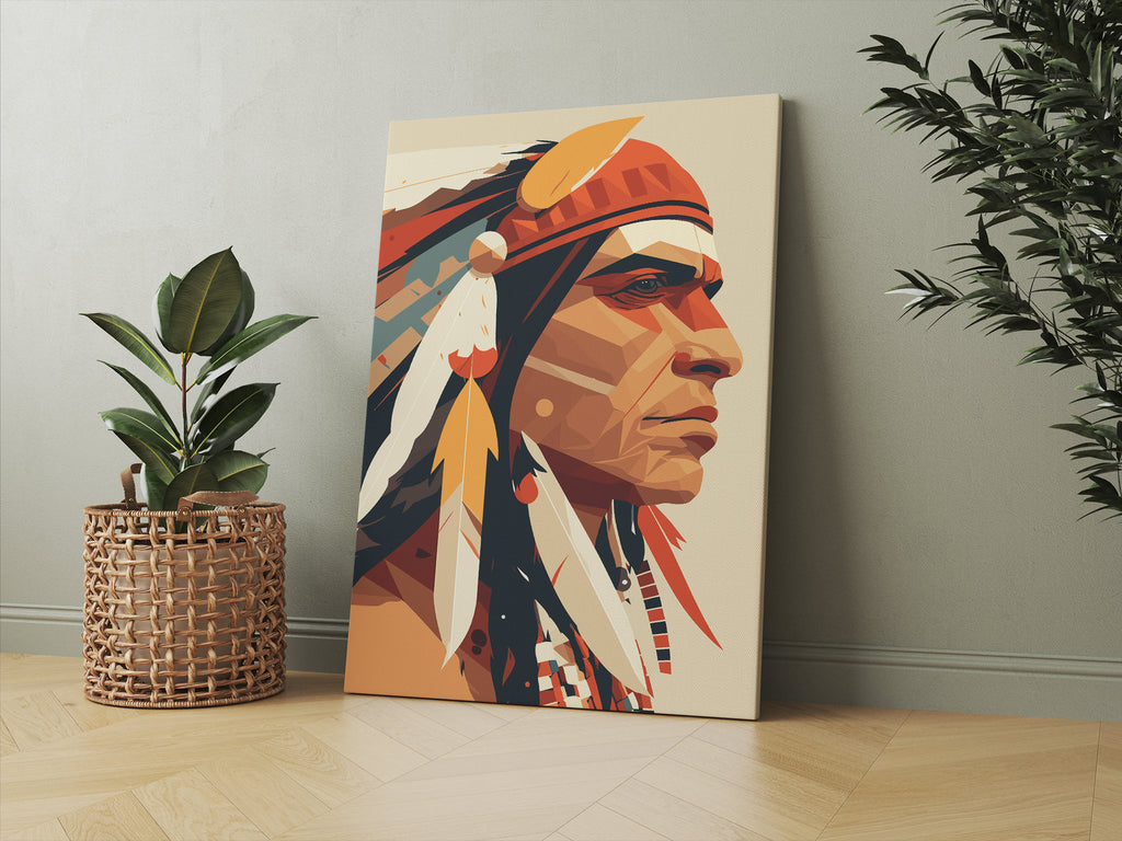 Native American Print | Canvas wall art print by Wall Nostalgia. FREE SHIPPING on all orders. Custom Canvas Prints, Made in Calgary, Canada | Large canvas prints, framed canvas prints, Native Art Print Canvas, Native Americans Wall Art, Native Americans Decor, Native Americans Art, Native Canvas Art, Native Chief Print