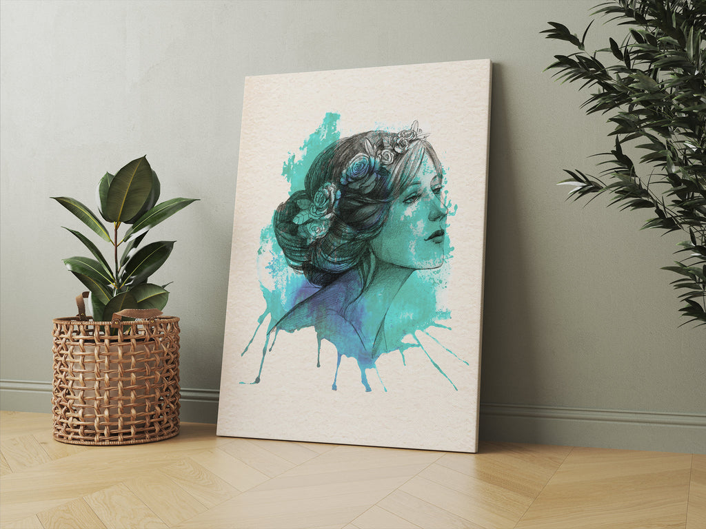 Green Goddess Print | Canvas wall art print by Wall Nostalgia. FREE SHIPPING on all orders. Custom Canvas Prints, Made in Calgary, Canada | Large canvas prints, framed canvas prints, Greek goddess art print Aphrodite wall art | Greek mythology print, Green aphrodite print, Aphrodite art, Greek statue print, Greek print