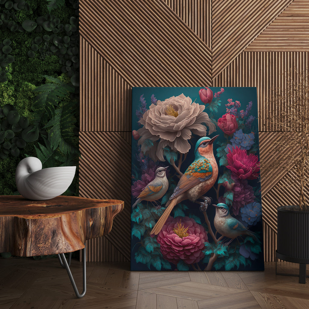 Fantasy Bird Print | Canvas wall art print by Wall Nostalgia. FREE SHIPPING on all orders. Custom Canvas Prints, Made in Calgary, Canada | Large canvas prints, AI generated, 3D art print, Bird Canvas Print, Bird Wall Art, Bird Art Print, Bird Canvas Wall Art, Bird Wall Art Print, Hummingbird Bird, Bird Wall Print Art