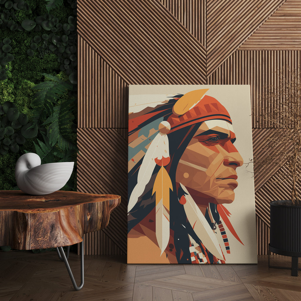 Native American Print | Canvas wall art print by Wall Nostalgia. FREE SHIPPING on all orders. Custom Canvas Prints, Made in Calgary, Canada | Large canvas prints, framed canvas prints, Native Art Print Canvas, Native Americans Wall Art, Native Americans Decor, Native Americans Art, Native Canvas Art, Native Chief Print