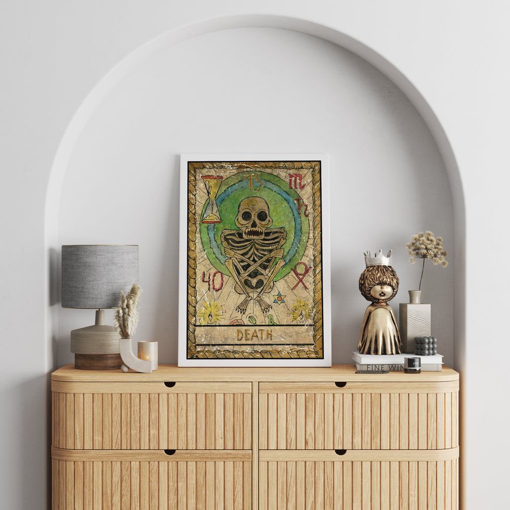 Death Tarot Card Print | Canvas wall art print by Wall Nostalgia. FREE SHIPPING on all orders. Custom Canvas Prints, Made in Calgary, Canada | Large canvas prints, canvas prints, Tarot Card Print Canvas Wall Art | Tarot Card Death, Tarot Cards Print, Tarot print, Tarot Card Wall Print, Tarot Card Wall Art, Tarot art