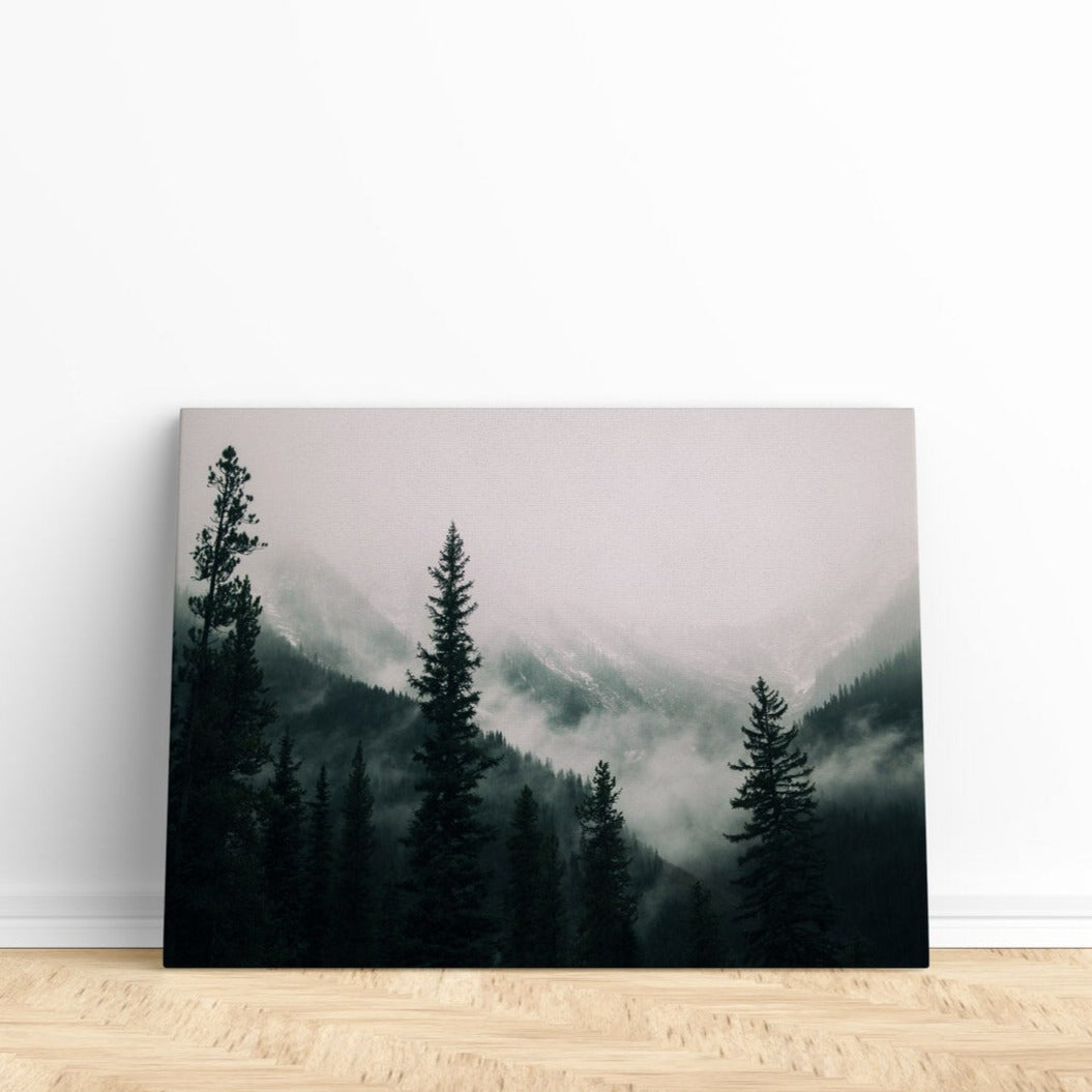 Foggy Mountain Forest Canvas Print Mountain Print Canvas Art Canada