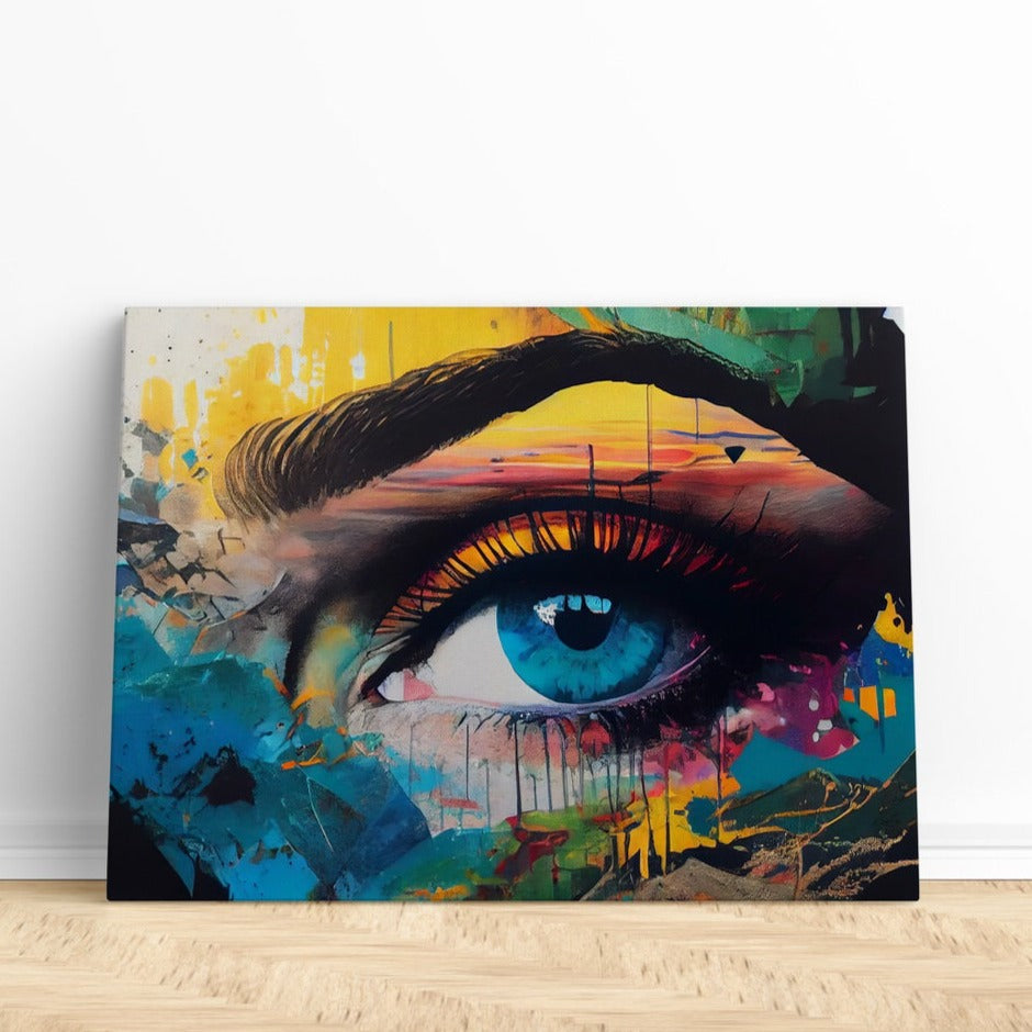 Graffiti Eye Print | Canvas wall art print by Wall Nostalgia. FREE SHIPPING on all orders. Custom Canvas Prints, Made in Calgary, Canada, Large canvas prints, framed canvas prints, Graffiti Print Eye Canvas Wall Art, Graffiti print, Graffiti canvas, Graffiti wall art, Graffiti canvas art, Graffiti canvas wall art print