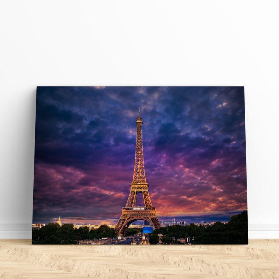 Eiffel Tower Print | Canvas wall art print by Wall Nostalgia. FREE SHIPPING on all orders. Custom Canvas Prints, Made in Calgary, Canada, Large canvas prints, framed canvas prints, Eiffel Tower Print Canvas Wall Art, Paris print, Eiffel tower canvas, Paris canvas print, Paris canvas, Eiffel tower picture wall art print