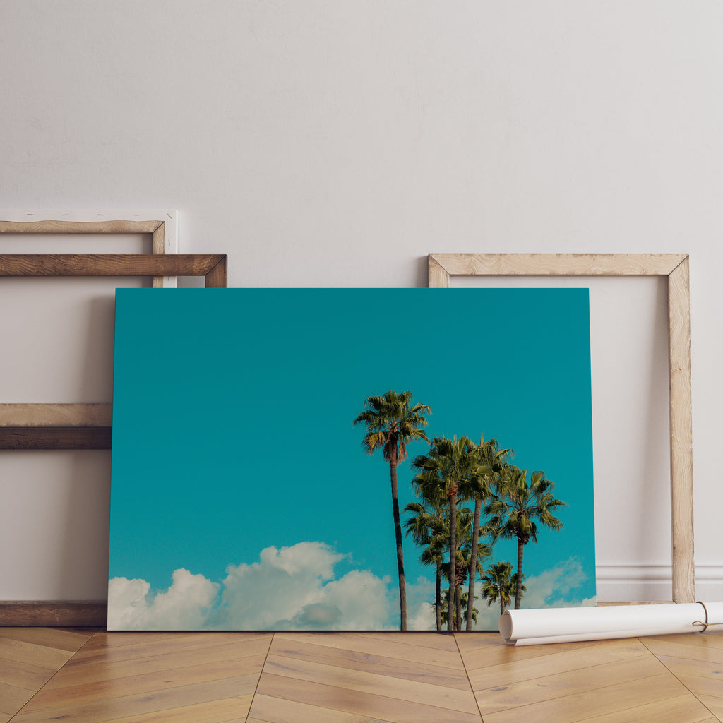 California Palm Trees Canvas Print | Canvas wall art print by Wall Nostalgia. FREE SHIPPING on all orders. Custom Canvas Prints, Made in Calgary, Canada, Large canvas prints, framed canvas prints, Canvas Wall Art Print, Palm Tree Wall Art, California Print, Palm Tree Canvas, Palm Tree Art Print, Palm Tree Wall Prints