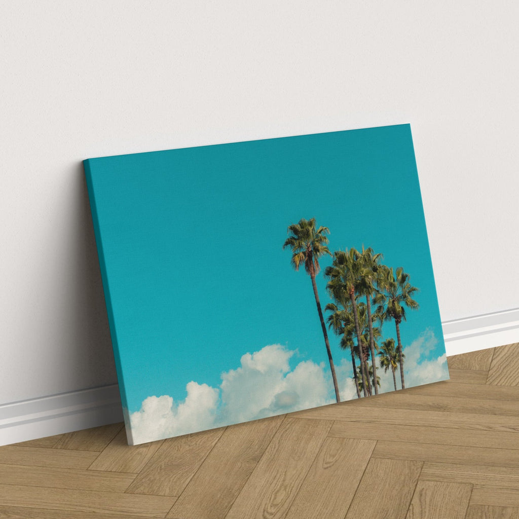 California Palm Trees Canvas Print | Canvas wall art print by Wall Nostalgia. FREE SHIPPING on all orders. Custom Canvas Prints, Made in Calgary, Canada, Large canvas prints, framed canvas prints, Canvas Wall Art Print, Palm Tree Wall Art, California Print, Palm Tree Canvas, Palm Tree Art Print, Palm Tree Wall Prints