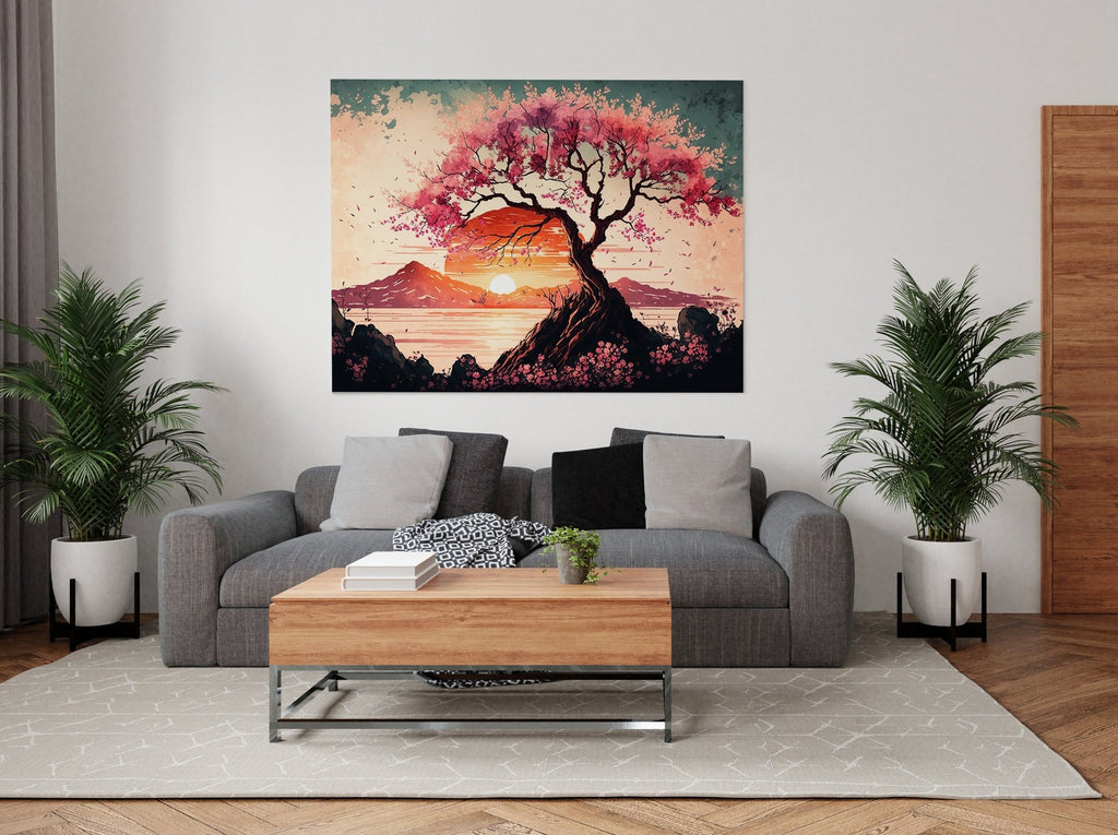 Japanese Cherry Blossom Tree Canvas Print | Canvas wall art print by Wall Nostalgia. FREE SHIPPING on all orders. Custom Canvas Prints, Made in Calgary, Canada, Large canvas prints, framed canvas prints, Cherry Blossom Tree Wall Art, Cherry Blossom Canvas, Cherry Blossom Print, Cherry Blossom Wall Art, Japan Art Print