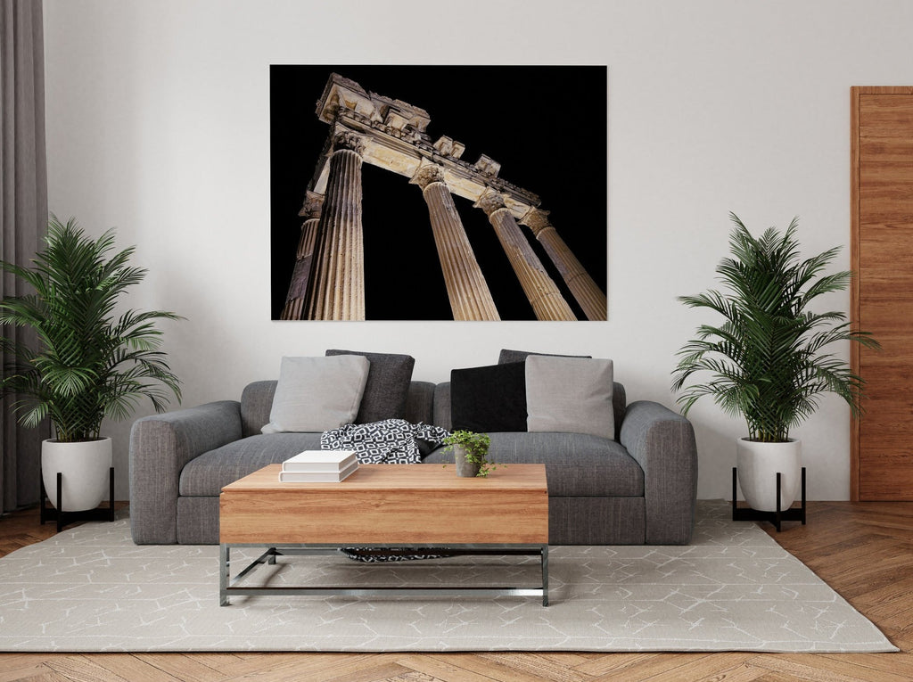 Temple of Apollo Print | Canvas wall art print by Wall Nostalgia. FREE SHIPPING on all orders. Custom Canvas Prints, Made in Calgary, Canada, Large canvas prints, framed canvas prints, Apollo Temple Canvas Wall Art Print, Temple of Apollo, Roman Prints, Roman Canvas Art, Greek Print, Greek Wall Art Print, Temple Apollo