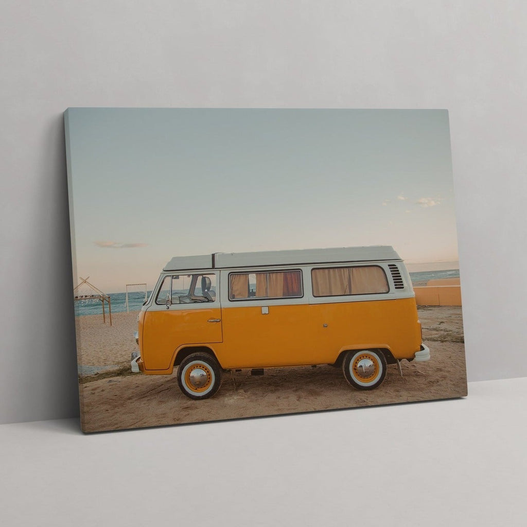 Volkswagen Van Print | Canvas wall art print by Wall Nostalgia. FREE SHIPPING on all orders. Custom Canvas Prints, Made in Calgary, Canada | Large canvas prints, framed canvas print, Volkswagen Photo Canvas Print, Vintage art print, Volkswagen print, Boho wall art, Volkswagen van, Retro print,  VW bus print, Canvas art