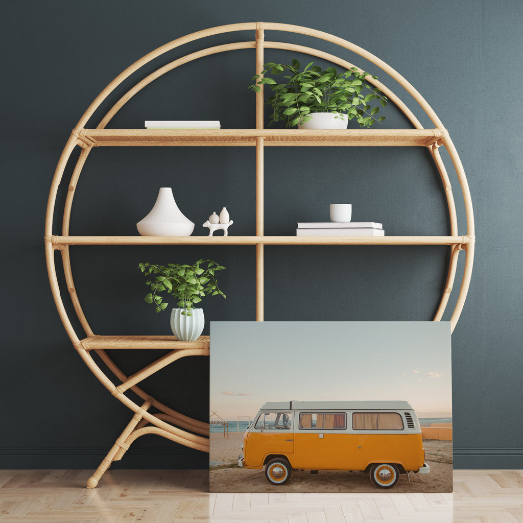 Volkswagen Van Print | Canvas wall art print by Wall Nostalgia. FREE SHIPPING on all orders. Custom Canvas Prints, Made in Calgary, Canada | Large canvas prints, framed canvas print, Volkswagen Photo Canvas Print, Vintage art print, Volkswagen print, Boho wall art, Volkswagen van, Retro print,  VW bus print, Canvas art