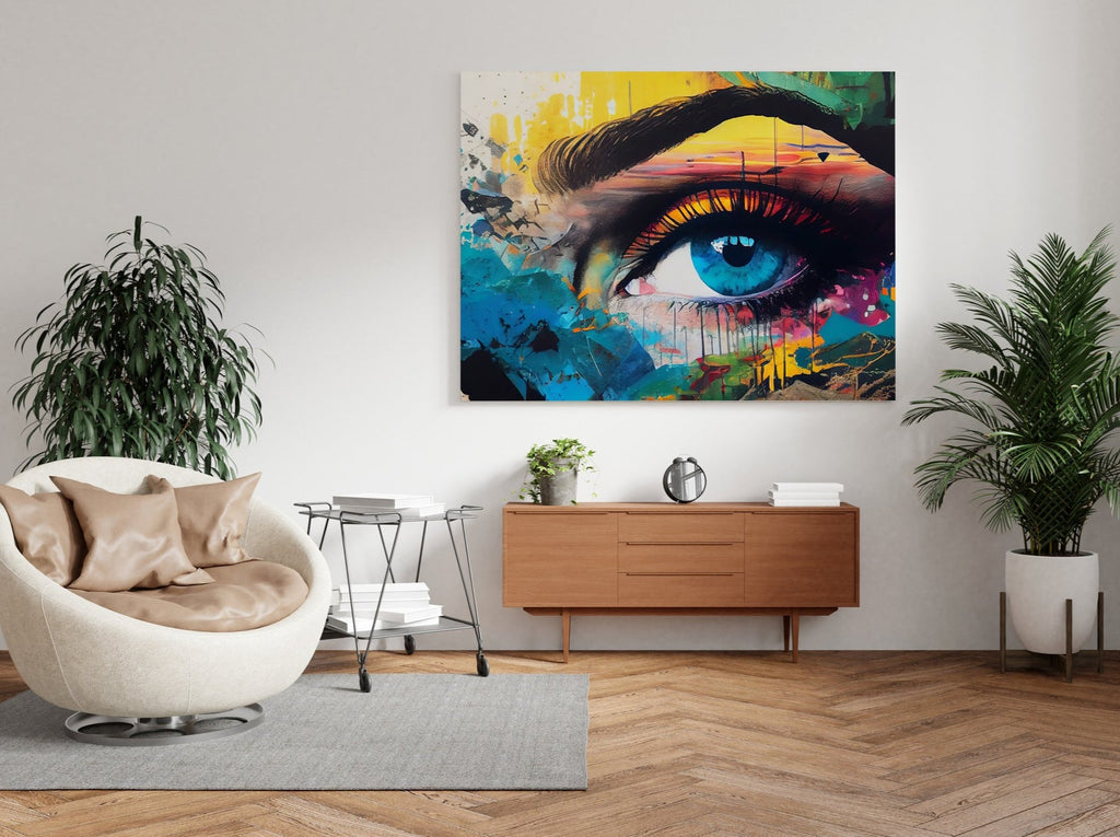 Graffiti Eye Print | Canvas wall art print by Wall Nostalgia. FREE SHIPPING on all orders. Custom Canvas Prints, Made in Calgary, Canada, Large canvas prints, framed canvas prints, Graffiti Print Eye Canvas Wall Art, Graffiti print, Graffiti canvas, Graffiti wall art, Graffiti canvas art, Graffiti canvas wall art print