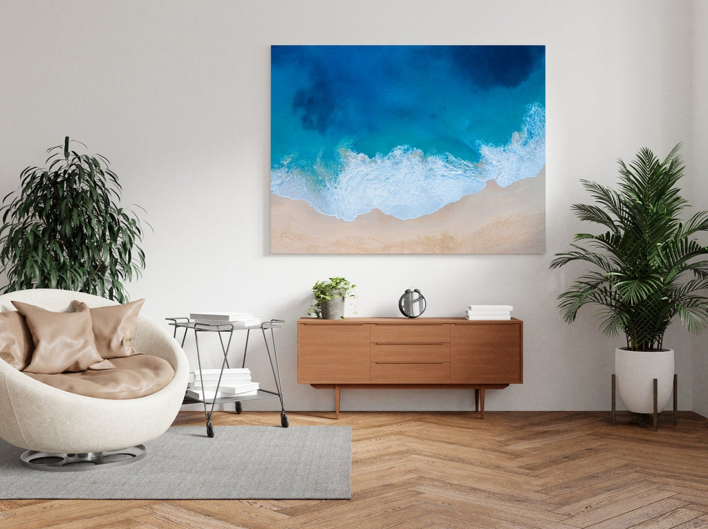 Ocean Wave Print | Canvas wall art print by Wall Nostalgia. FREE SHIPPING on all orders. Custom Canvas Prints, Made in Calgary, Canada | Large canvas prints, framed canvas prints, Wave Print Canvas Wall Art | Canvas print, Ocean print, Wave canvas, Ocean canvas, Wave wall print, Ocean wall print, Beach print, Beach art