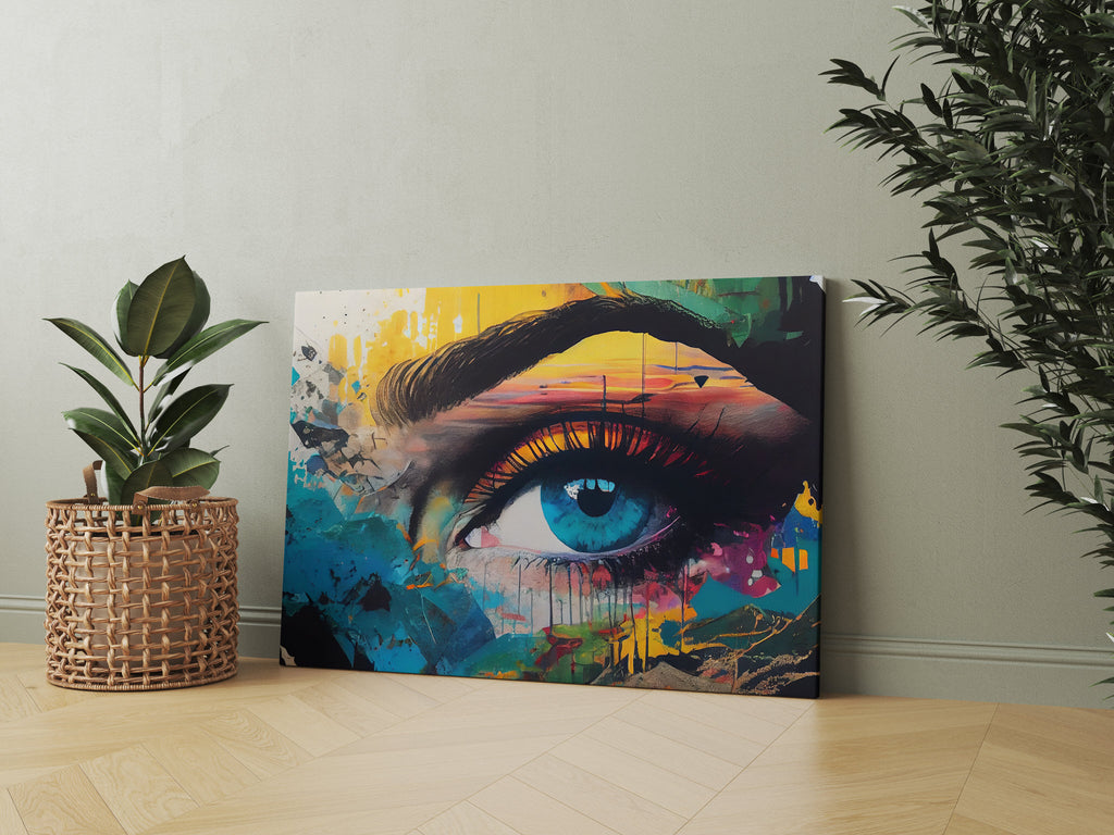 Graffiti Eye Print | Canvas wall art print by Wall Nostalgia. FREE SHIPPING on all orders. Custom Canvas Prints, Made in Calgary, Canada, Large canvas prints, framed canvas prints, Graffiti Print Eye Canvas Wall Art, Graffiti print, Graffiti canvas, Graffiti wall art, Graffiti canvas art, Graffiti canvas wall art print