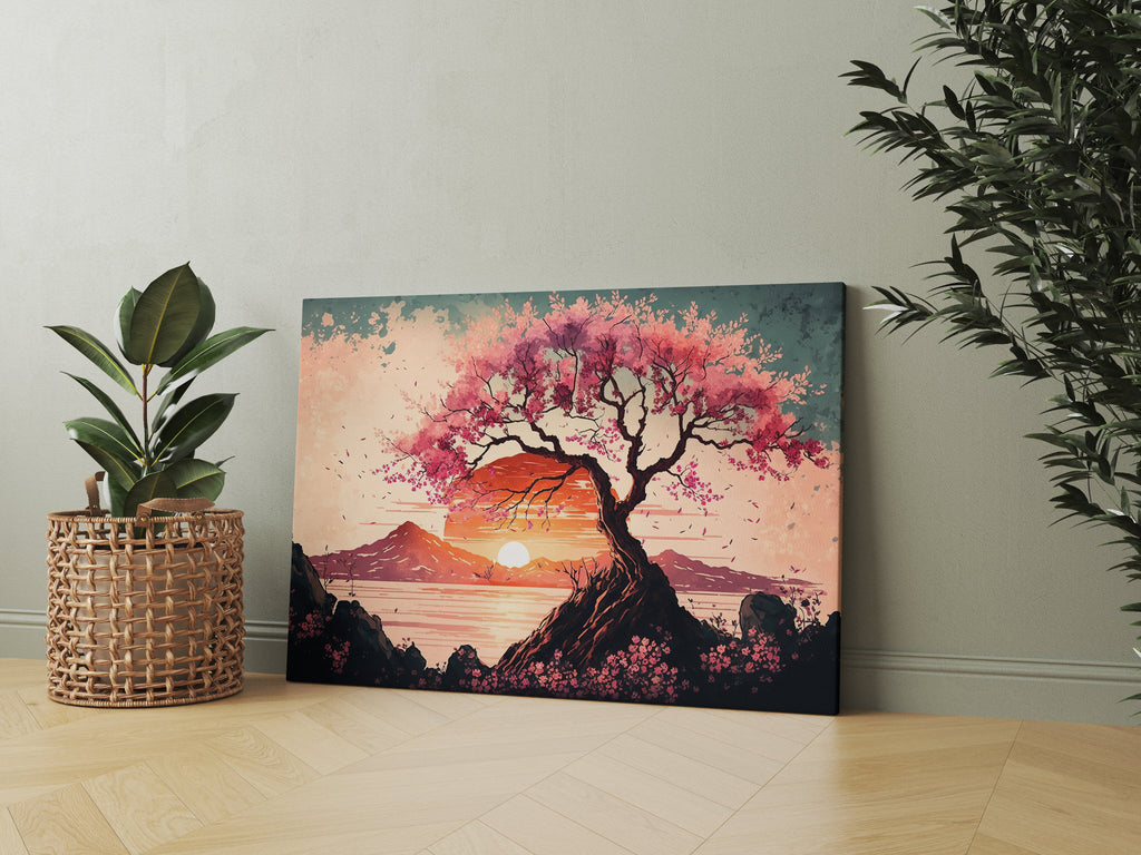 Japanese Cherry Blossom Tree Canvas Print | Canvas wall art print by Wall Nostalgia. FREE SHIPPING on all orders. Custom Canvas Prints, Made in Calgary, Canada, Large canvas prints, framed canvas prints, Cherry Blossom Tree Wall Art, Cherry Blossom Canvas, Cherry Blossom Print, Cherry Blossom Wall Art, Japan Art Print