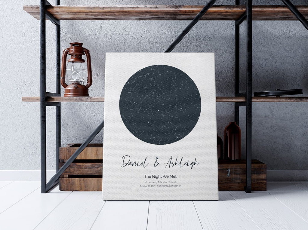 Create a personalized Star Map that charts the stars alignment on a night that was special to you. They make the perfect gift for someone special...the night you met, got engaged, married, had a baby, or a special anniversary. Custom star map, night sky map, personalized star map, personalized wedding gift canada