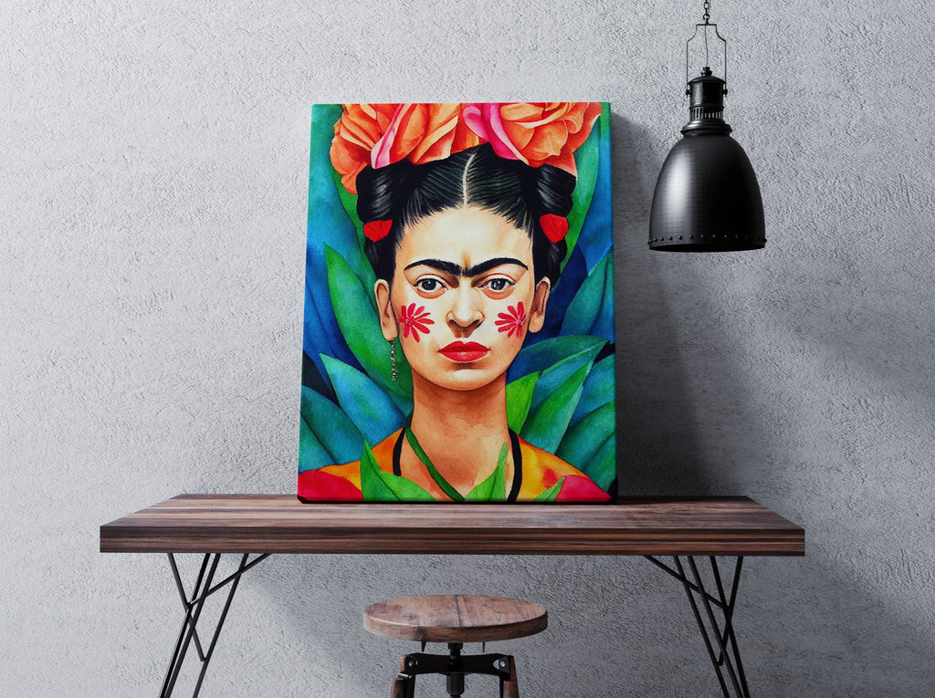 Frida Kahlo Canvas Wall Art Print | Canvas wall art print by Wall Nostalgia. FREE SHIPPING on all orders. Custom canvas art prints, Made in Calgary, Canada | Large canvas prints, framed canvas prints, Frida Kahlo Print, Frida Print, Frida Kahlo Art, Frida Khalo Print, Frida khalo art, Frida canvas art print canvas