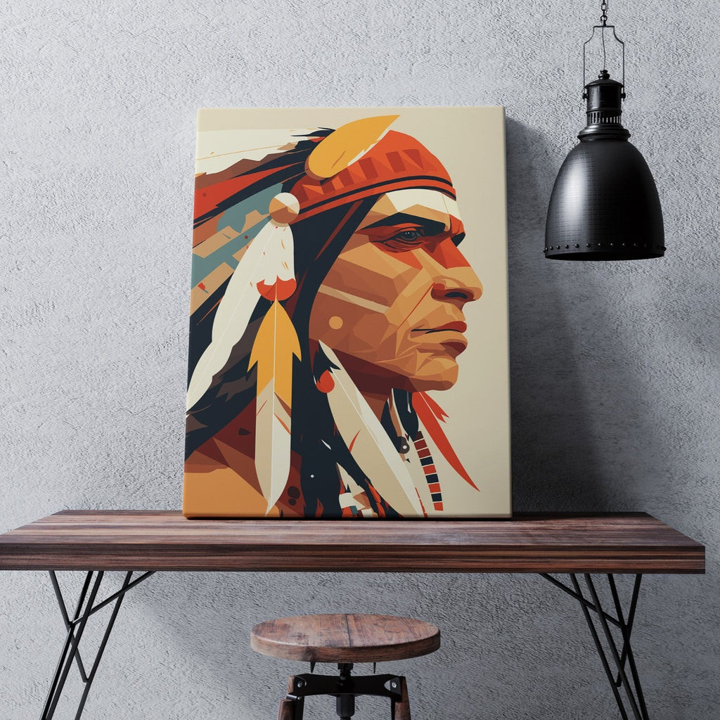 Native American Print | Canvas wall art print by Wall Nostalgia. FREE SHIPPING on all orders. Custom Canvas Prints, Made in Calgary, Canada | Large canvas prints, framed canvas prints, Native Art Print Canvas, Native Americans Wall Art, Native Americans Decor, Native Americans Art, Native Canvas Art, Native Chief Print