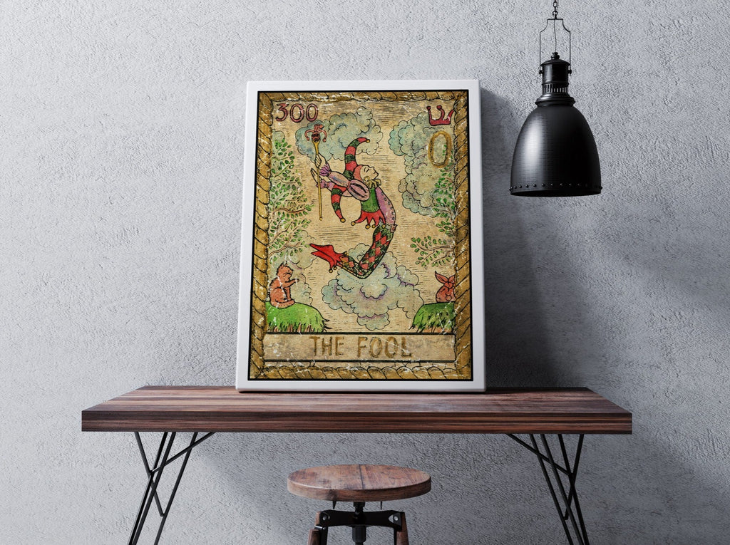 The Fool Tarot Card Canvas Print | Canvas wall art print by Wall Nostalgia. FREE SHIPPING on all orders. Custom canvas art prints, Made in Calgary, Canada | Large canvas prints, framed canvas prints, The Fool Tarot Card, Tarot Card The Fool, Tarot Card Print, Tarot Print, Tarot Card Wall Art, Tarot Card Art Print