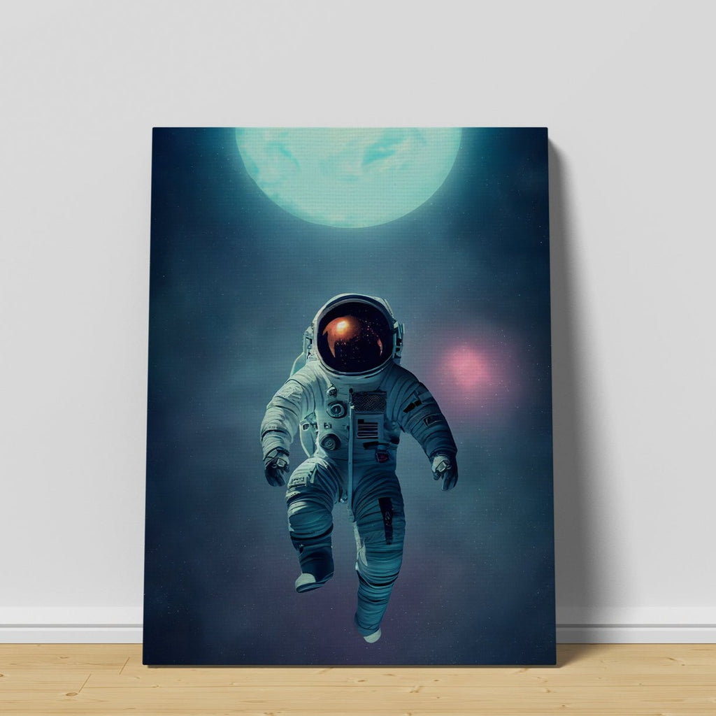 Space Astronaut Print | Canvas wall art print by Wall Nostalgia. FREE SHIPPING on all orders. Custom Canvas Prints, Made in Calgary, Canada, Large canvas prints, framed canvas prints, Astronaut Print, Canvas wall art, Astronaut wall art, Astronaut canvas, Astronaut art, Space man print, Space print, Astronaut art print