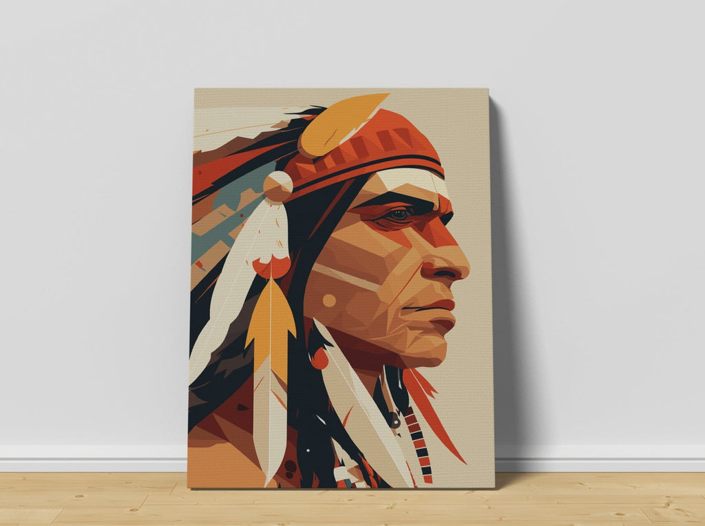 Native American Print | Canvas wall art print by Wall Nostalgia. FREE SHIPPING on all orders. Custom Canvas Prints, Made in Calgary, Canada | Large canvas prints, framed canvas prints, Native Art Print Canvas, Native Americans Wall Art, Native Americans Decor, Native Americans Art, Native Canvas Art, Native Chief Print