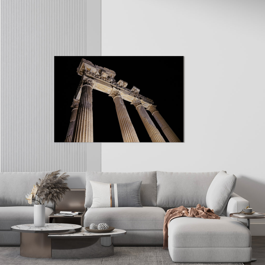 Temple of Apollo Print | Canvas wall art print by Wall Nostalgia. FREE SHIPPING on all orders. Custom Canvas Prints, Made in Calgary, Canada, Large canvas prints, framed canvas prints, Apollo Temple Canvas Wall Art Print, Temple of Apollo, Roman Prints, Roman Canvas Art, Greek Print, Greek Wall Art Print, Temple Apollo