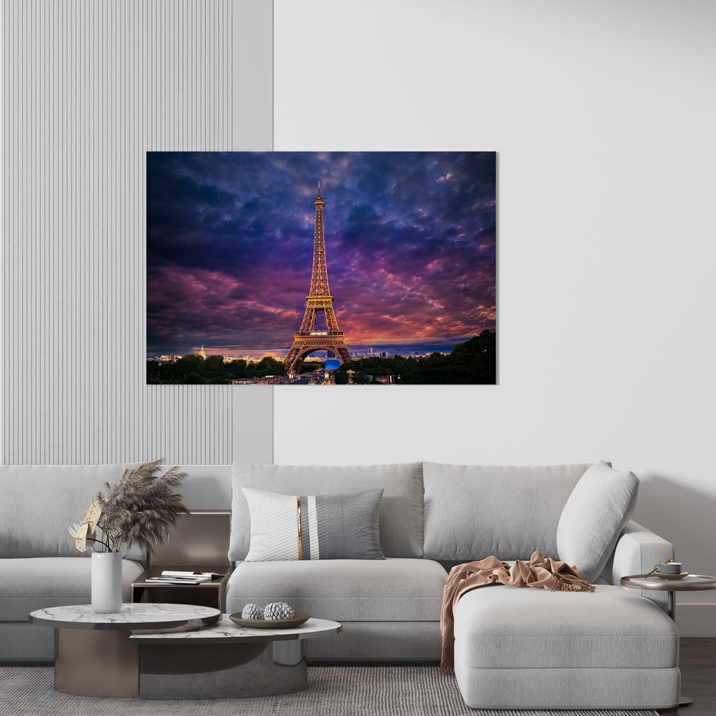 Eiffel Tower Print | Canvas wall art print by Wall Nostalgia. FREE SHIPPING on all orders. Custom Canvas Prints, Made in Calgary, Canada, Large canvas prints, framed canvas prints, Eiffel Tower Print Canvas Wall Art, Paris print, Eiffel tower canvas, Paris canvas print, Paris canvas, Eiffel tower picture wall art print