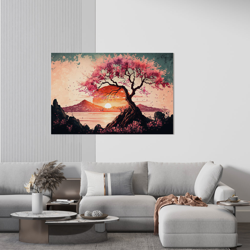 Japanese Cherry Blossom Tree Canvas Print | Canvas wall art print by Wall Nostalgia. FREE SHIPPING on all orders. Custom Canvas Prints, Made in Calgary, Canada, Large canvas prints, framed canvas prints, Cherry Blossom Tree Wall Art, Cherry Blossom Canvas, Cherry Blossom Print, Cherry Blossom Wall Art, Japan Art Print